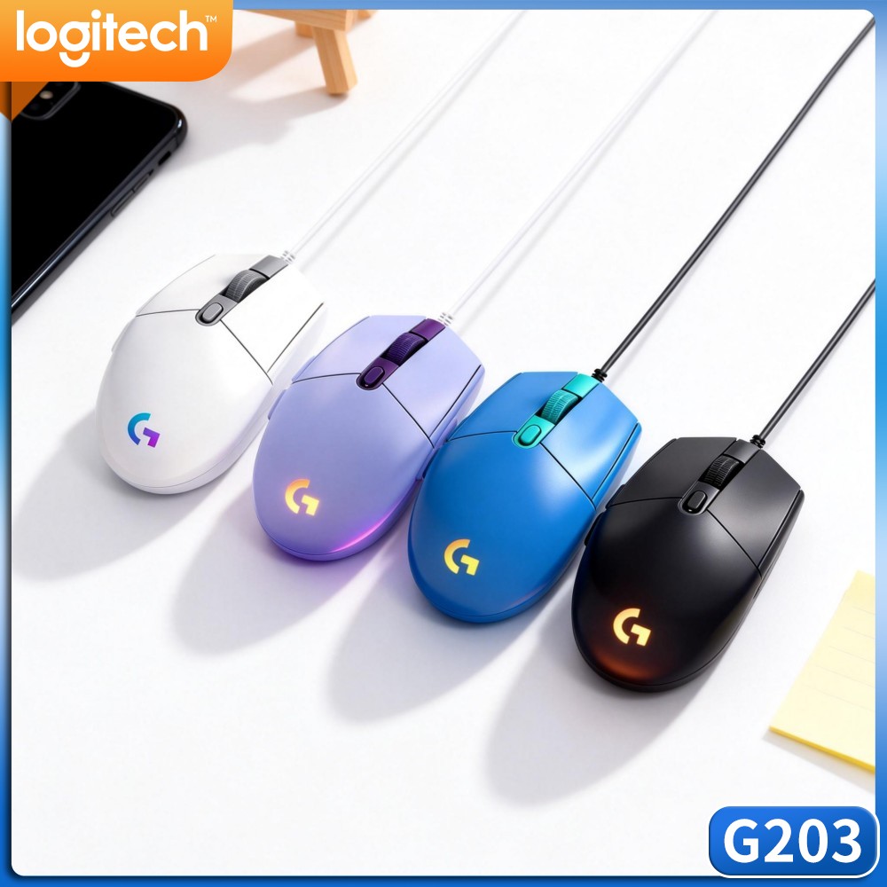 Logitech Mouse G203 - Logitech G203 LIGHTSYNC bedrade gamingmuis, 8000
