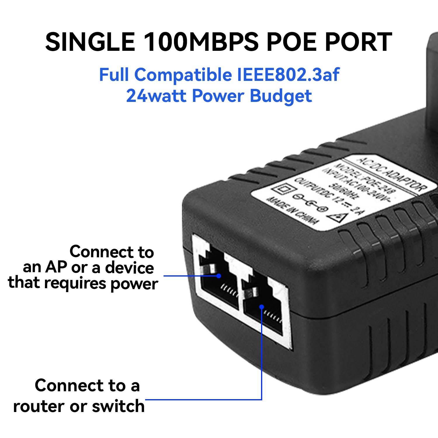 48V/12V POE-injector, Ethernet - Power Over Ethernet recensie en prijs
